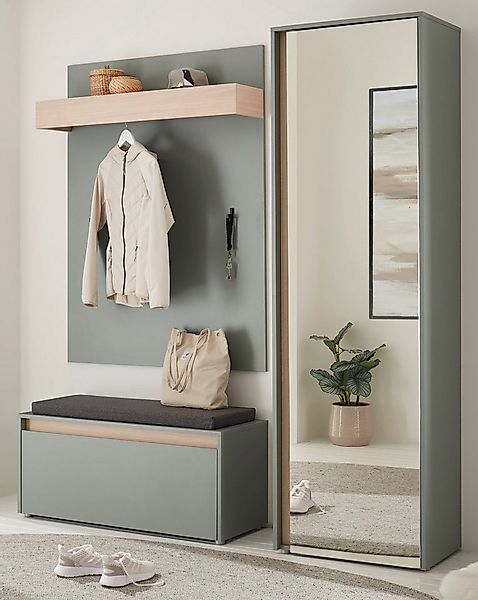 Furn.Design Garderoben-Set Center, (Flurgarderobe in Salbei Grün mit Eiche günstig online kaufen