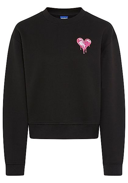 HUGO Blue Sweater Delessa Baumwoll-Terry mit Rundhals günstig online kaufen