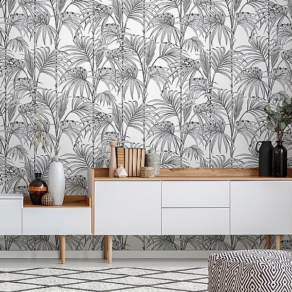 Julien Macdonald Vliestapete Honolulu Silver 10,05 x 0,52 m günstig online kaufen