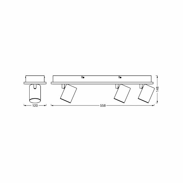 OSRAM LED-Deckenstrahler MARS CLICK-SELECT, 3 Spots, schwarz günstig online kaufen