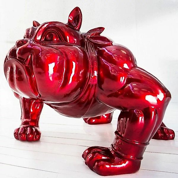 XXL Deko Skulptur Bulldogge BUDDY Rot aus Fiberglas handbemalt 140cm x 150c günstig online kaufen