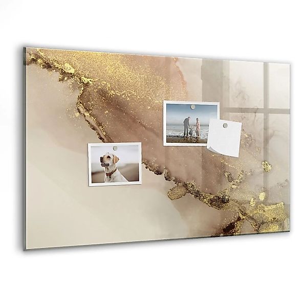 Tulup Glasmagnettafel Beschreibbar Goldener Marmor 60x40 cm Magnettafel Wan günstig online kaufen