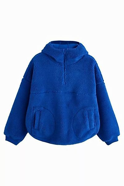 Next Fleecejacke Kapuzenjacke aus Borg-Fleece mit Ellbogenflicken (1-St) günstig online kaufen