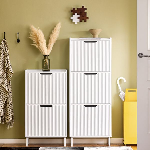 SoBuy Schuhkipper mit 2 Klappen Schuhschrank Schmal für Diele Flur FSR177-S günstig online kaufen