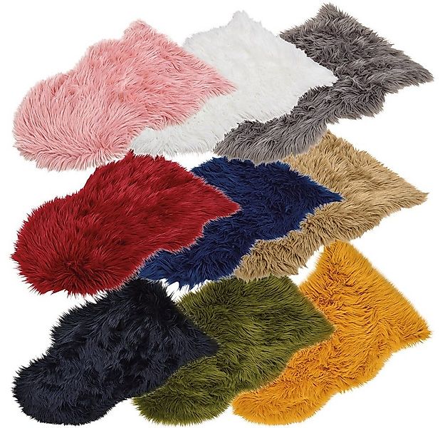 matches21 HOME & HOBBY Fellteppich Großes langflor Deko-Fell als Fell-Imita günstig online kaufen