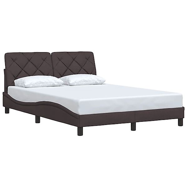vidaXL Bettgestell ohne Matratze Dunkelbraun 140x200 cm Stoff 3310604 günstig online kaufen