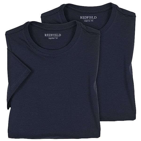 redfield Rundhalsshirt Redfield Doppelpack T-Shirts Übergröße dunkelblau günstig online kaufen