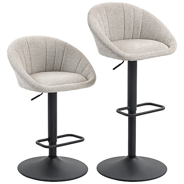 HOMCOM 2er-Set Barhocker mit Rückenlehne, höhenverstellbar & 360° drehbar, günstig online kaufen