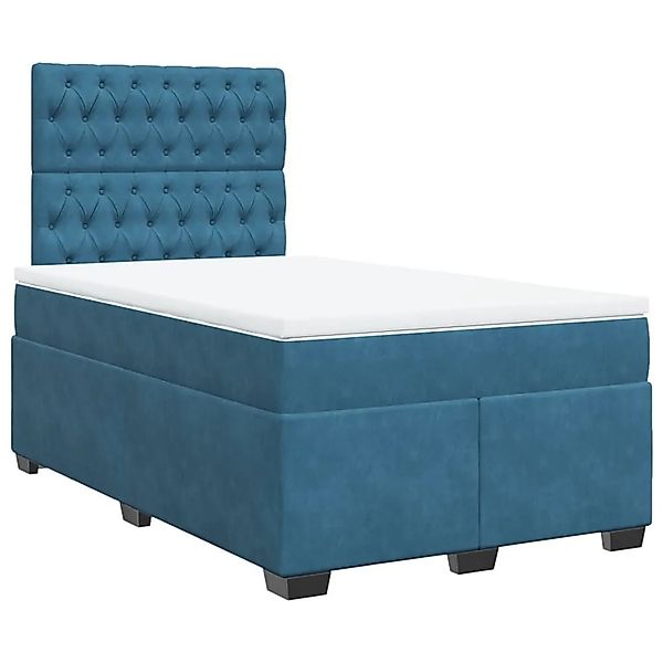 vidaXL Boxspringbett mit Matratze Blau 120x190 cm Samt 3293168 günstig online kaufen