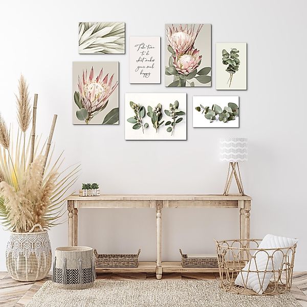 Novart Wandbild Blätter Pflanzen KOMPLETT AUFHÄNGFERTIG günstig online kaufen