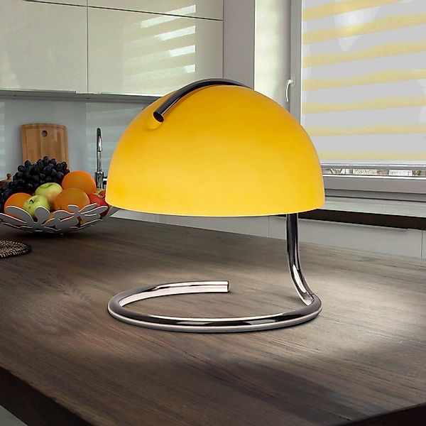 Tischleuchte Burano, gelb, Höhe 25 cm, Glas/Metall, E27 günstig online kaufen