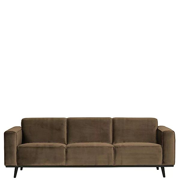 Dreisitzer Couch in Taupe Samt 230 cm breit günstig online kaufen