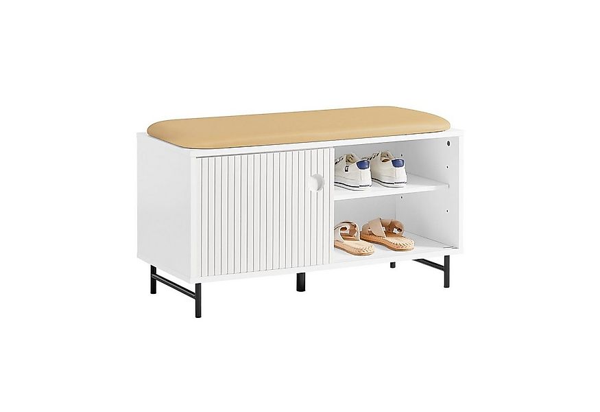 SoBuy Schuhbank FSR116, mit Sitzfläche und Schiebetüren Sitzbank mit Staura günstig online kaufen