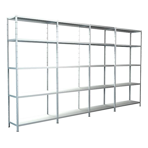Schulte Steck-Grund- und 3 x Anbauregale 200 cm x 380 cm x 50 cm Weiß günstig online kaufen