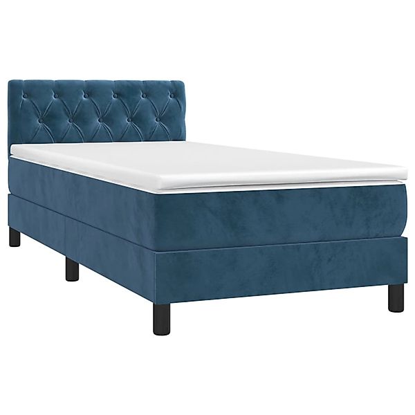 vidaXL Boxspringbett mit Matratze & LED Dunkelblau 80x200 cm Samt 3134553 günstig online kaufen