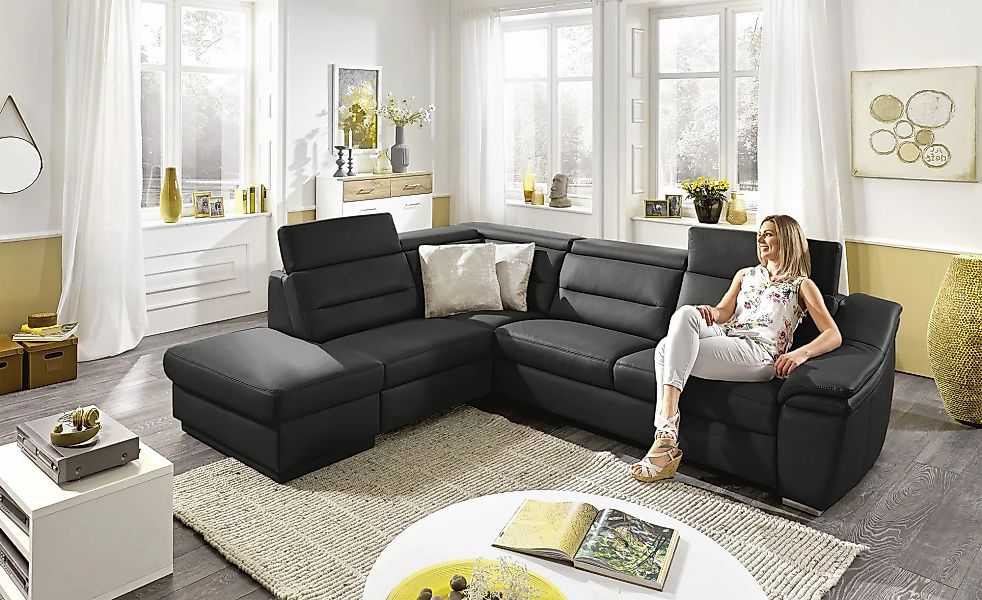 meinSofa Ecksofa  Ivonne ¦ schwarz ¦ Maße (cm): B: 294 H: 84 T: 245.0 Polst günstig online kaufen