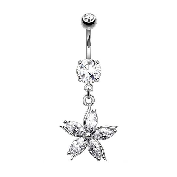 Taffstyle Bauchnabelpiercing Piercing Chirurgenstahl Kristall Blumen, günstig online kaufen