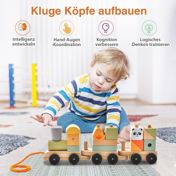 COSTWAY Spielzeug-Zug Kinder Holzeisenbahn Set, ab günstig online kaufen