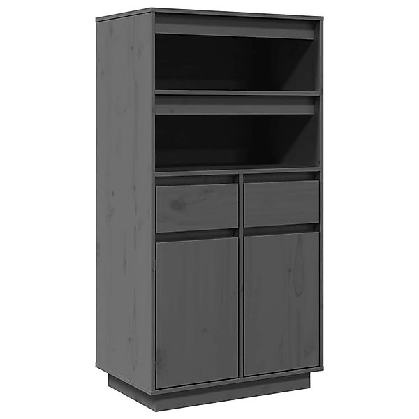 vidaXL Highboard Grau 60x40x116,5 cm Massivholz Kiefer 814536 günstig online kaufen