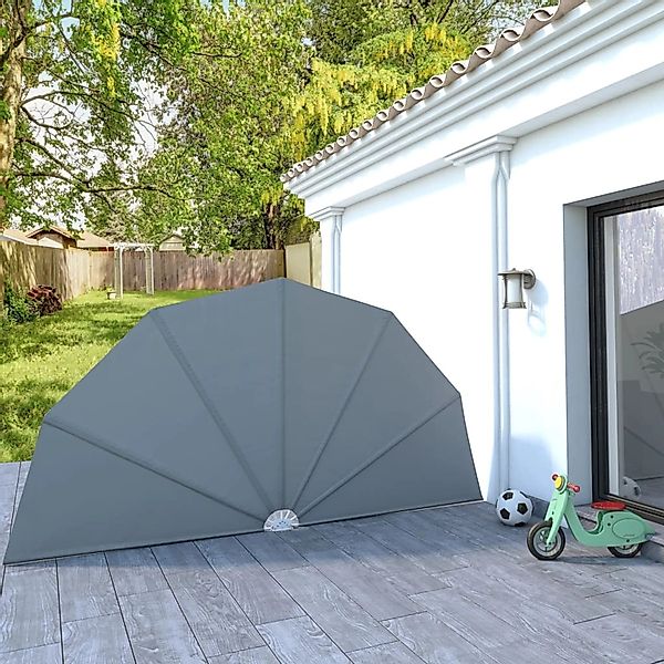 furnicato Faltbarer Terrassen-Seitenfächer Grau 200 cm günstig online kaufen