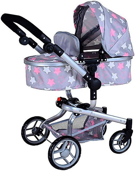 Knorrtoys® Kombi-Puppenwagen Boonk - star grey pink günstig online kaufen