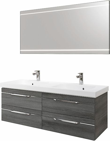Saphir Badmöbel-Set "Balto 2-teilig Mineralmarmor-Doppelwaschtisch mit LED- günstig online kaufen