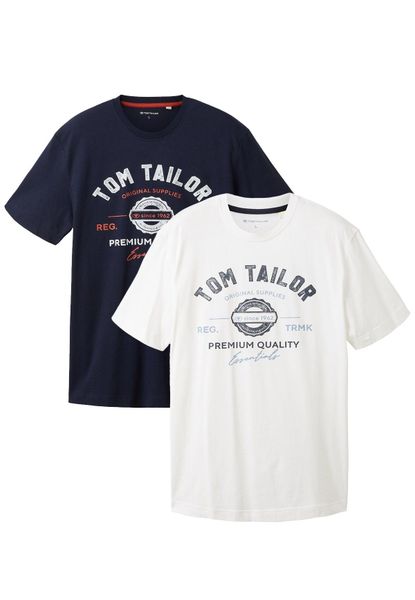 TOM TAILOR T-Shirt Logo 2-er Pack günstig online kaufen