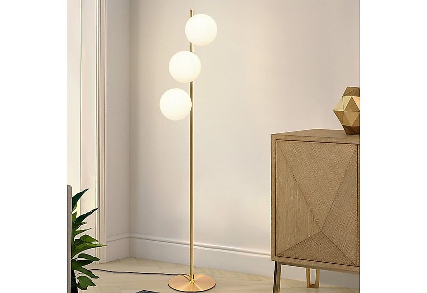 Nettlife Stehlampe Gold Stehleuchte 3 Flammig mit Fußschalter, mit Fußschal günstig online kaufen