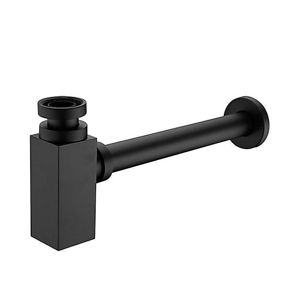 HAC24 Siphon Messing Ablaufgarnitur Waschbecken Schwarz günstig online kaufen