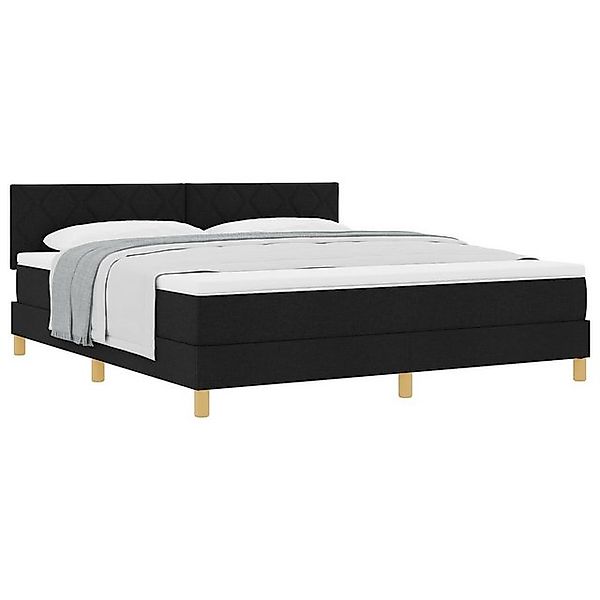 vidaXL Bett Boxspringbett mit Matratze Schwarz 180x200 cm Stoff (1-tlg) günstig online kaufen