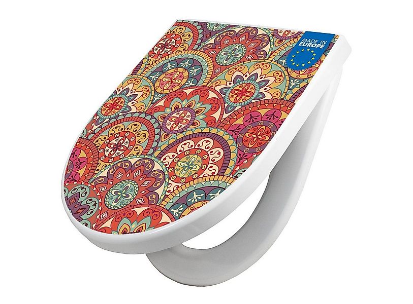 banjado WC-Sitz Premium D-Form mit Absenkautomatik Motiv Rosetten (umweltfr günstig online kaufen
