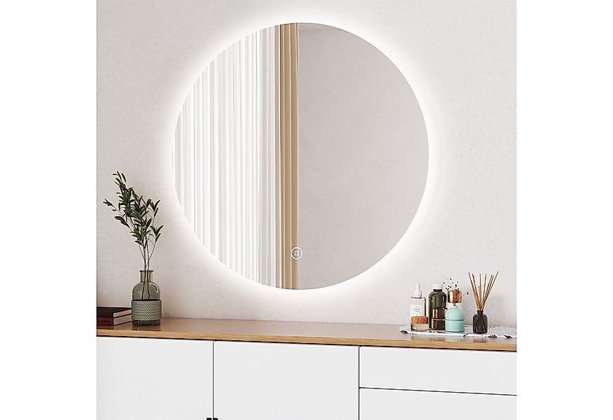 WDWRITTI Schminkspiegel Kosmetikspiegel mit LED beleuchtung Rund 60cm 50cm günstig online kaufen