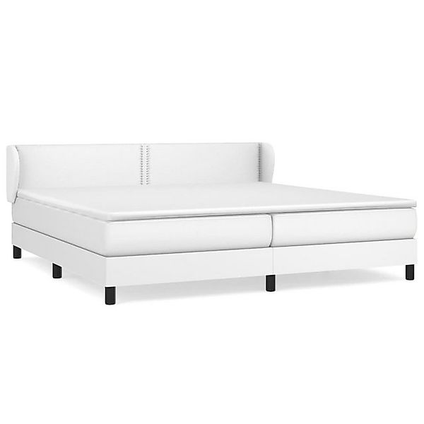 vidaXL Boxspringbett, Boxbett mit Matratze Weiß 200x200 cm Kunstleder günstig online kaufen