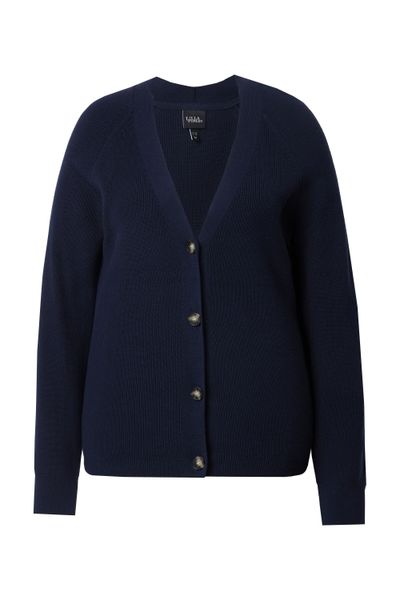 Ulla Popken Cardigan Strickjacke Knöpfe V-Ausschnitt günstig online kaufen