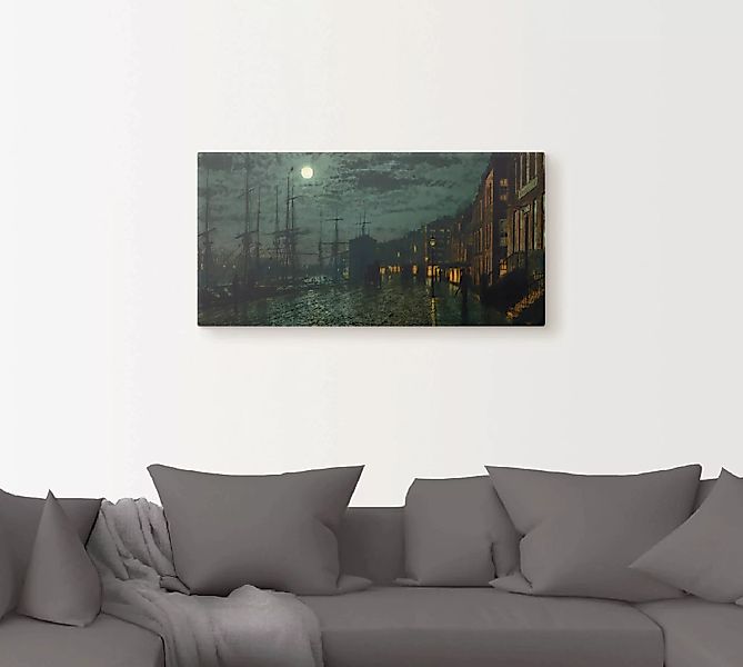 Artland Leinwandbild "Docks bei Mondlicht.", Großbritannien, (1 St.) günstig online kaufen