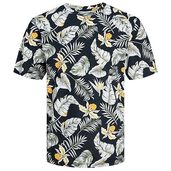 Jack & Jones Rundhalsshirt Große Größen Herren T-Shirt Floralprint schwarz günstig online kaufen