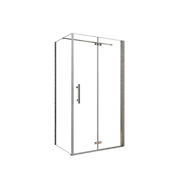 AICA Duschkabine B.90xH.195cm mit B.90xH.195cm Seitenwand 6mm Klares ESG Du günstig online kaufen