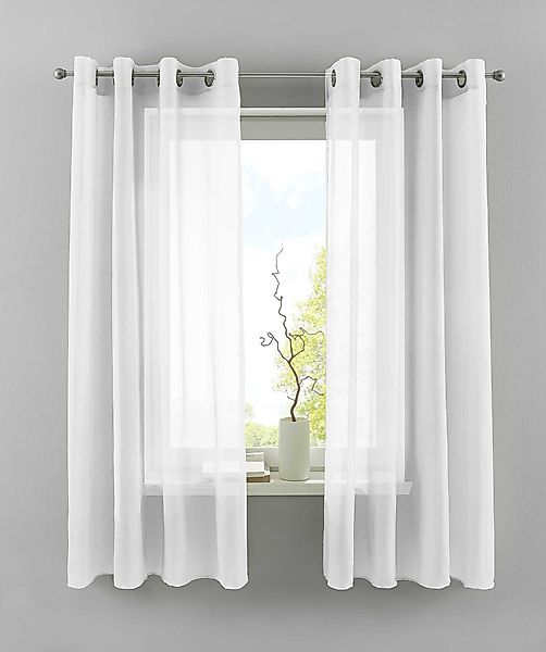 Gardinenbox Gardine (2 St), Ösen, transparent, günstig online kaufen
