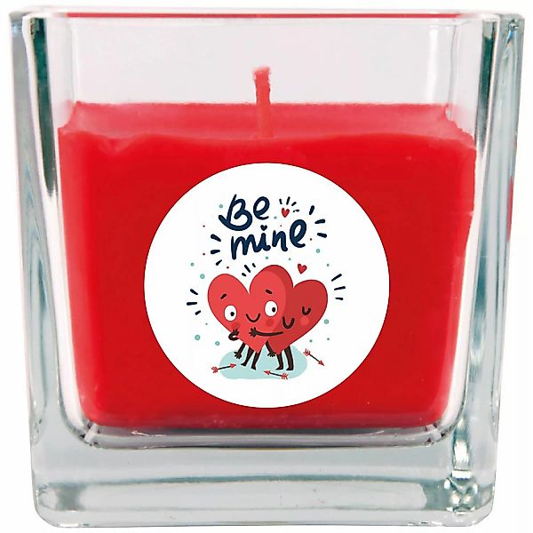 HS Candle Duftkerze & Glas Valentinstag Viereck 50h Be Mine günstig online kaufen
