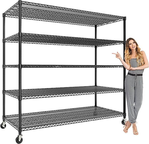 GarveeMore Schwerlastregal 1500 Kg Rollregal, Metallregal Mit Rädern Und Fü günstig online kaufen