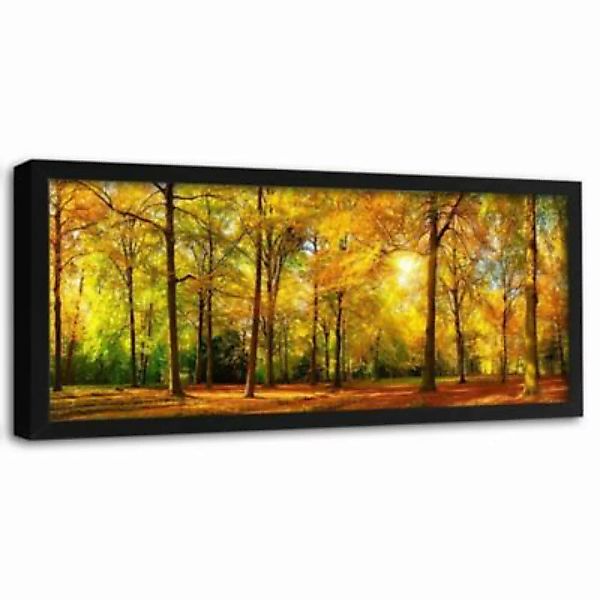 FEEBY® Kunst Goldener Wald Leinwandbilder bunt Gr. 120 x 40 günstig online kaufen