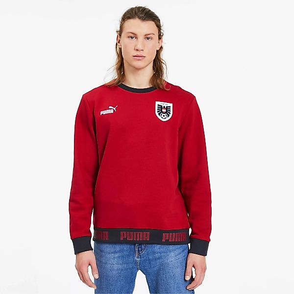 PUMA Österreich Football Culture Herren Sweatshirt | Mit Aucun | Rot/Weiß | günstig online kaufen