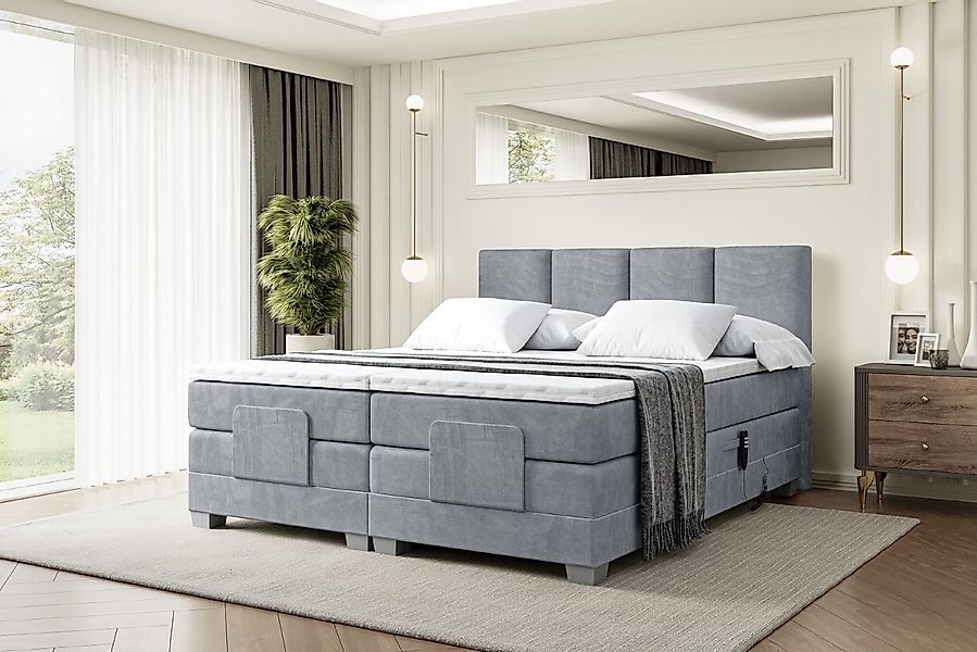 ALTDECOR Boxspringbett ROKS EL (Elektrisch verstellbar 2 x H4/Multipocket M günstig online kaufen