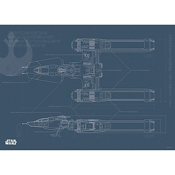 Komar Wandbild Star Wars Y-Wing 70 x 50 cm günstig online kaufen