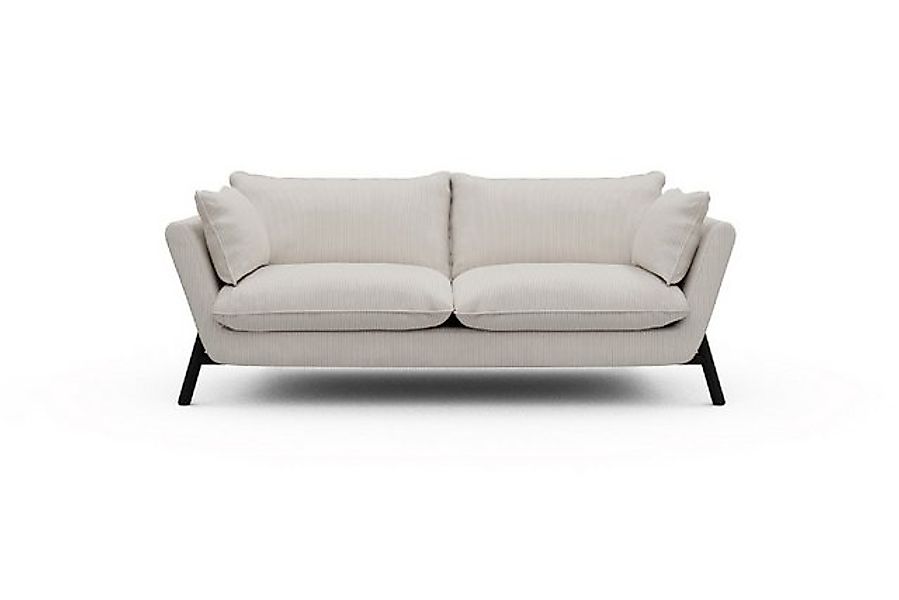 moebelfaktor Sofa Emil PREMIUM 2-Sitzer Beinfarbe Eiche Schwarz, schräg ges günstig online kaufen