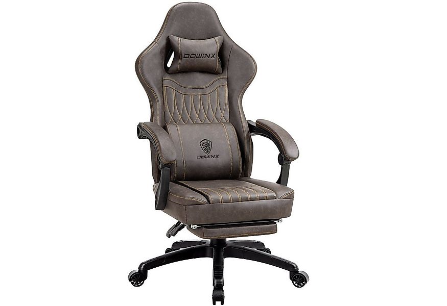 Dowinx Gaming-Stuhl Mit Federkissen, Massage-Lendenwirbelstütze Fußstütze, günstig online kaufen