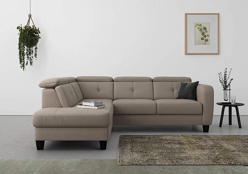 sit&more Ecksofa "Belluci L-Form", inklusive Federkern, wahlweise mit Bettf günstig online kaufen