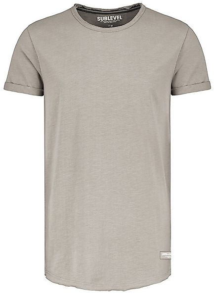 SUBLEVEL T-Shirt Herren Shirt Long Shaped lang geschnitten schwere Qualität günstig online kaufen