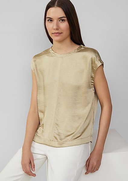 s.Oliver Blusentop Satinshirt mit überschnittenen Schultern günstig online kaufen