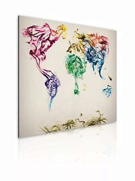 artgeist Wandbild Weltkarte - bunte Rauchfahnen grau Gr. 60 x 40 günstig online kaufen